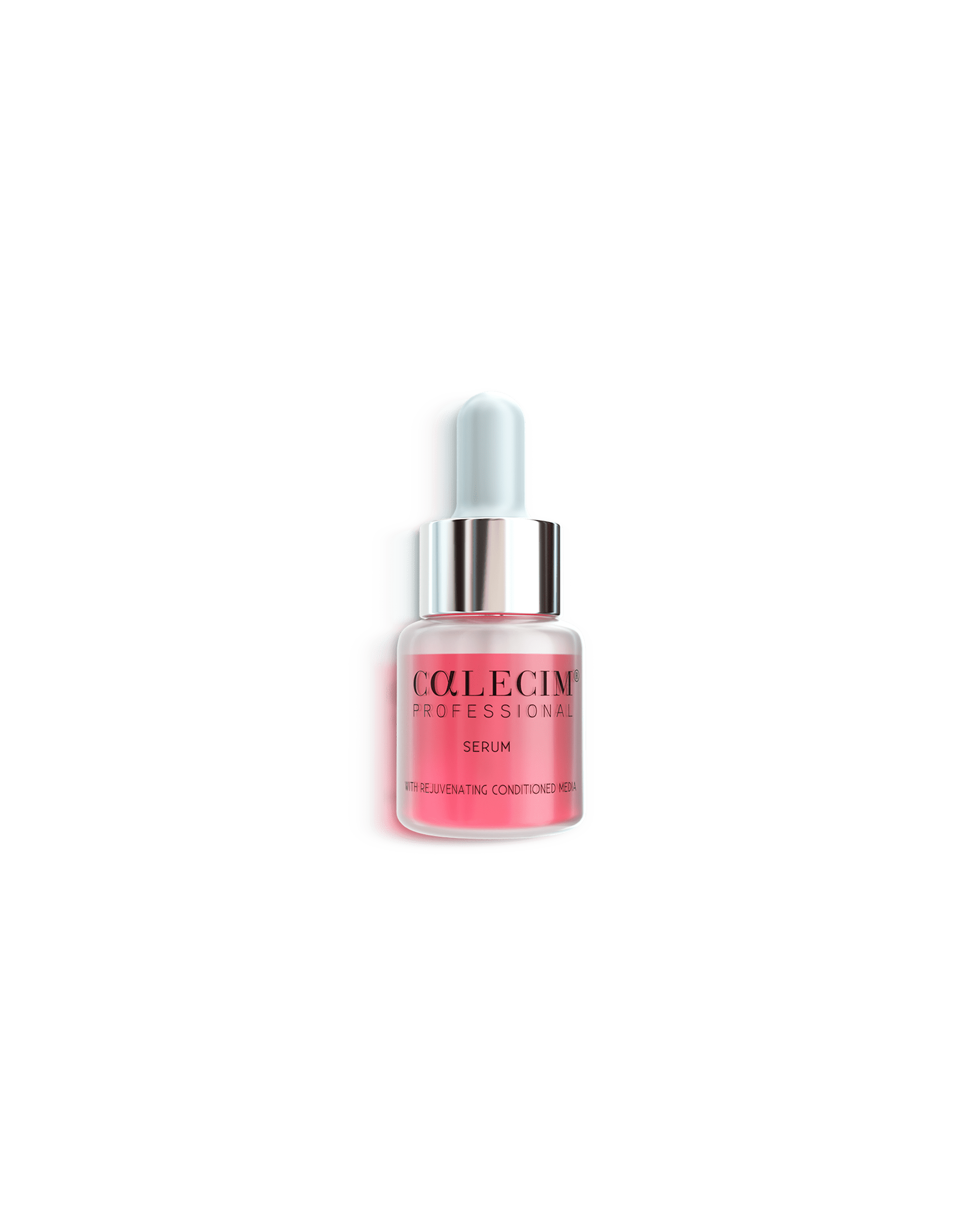 CALECIM Professional Serum, pink serum in a dropper vial